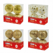 BOX 4 SFERE LUX ORO DECOR.CM.10 ASS. (8pz)